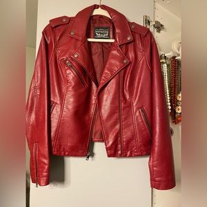 Red Levi ‘leather’ jacket